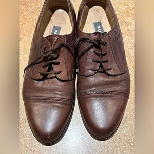Bally Dark Brown Leather Cap Toe Shoes